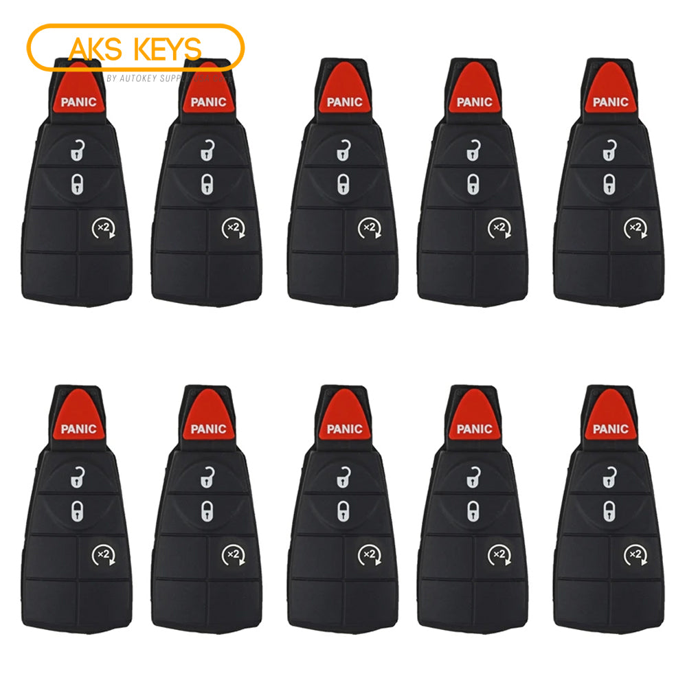 2008 - 2013 New Remote Fobik Key Keyless Fob Rubber Pad Buttons For Dodge Chrysler & Jeep / 4B (10 Pack)