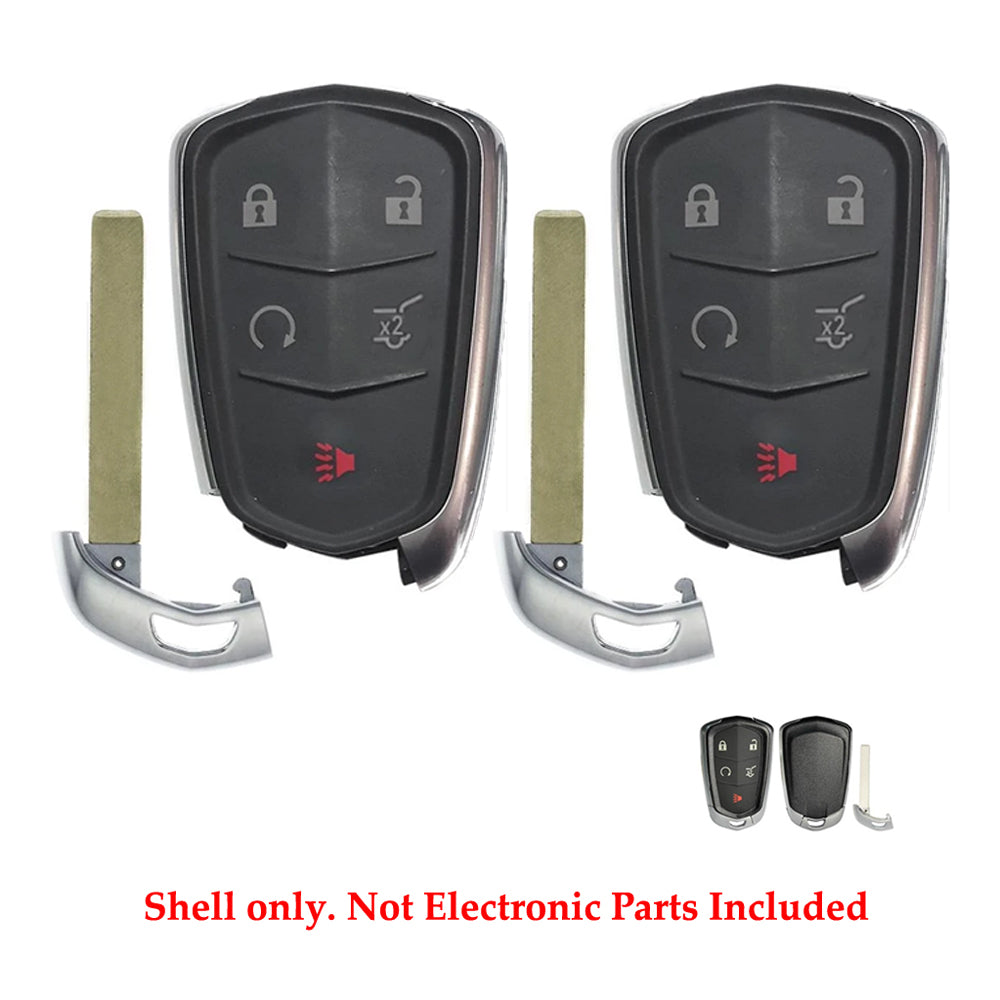 2015 - 2020 Cadillac Smart Key Shell 5B HU100 Blade (2 Pack)