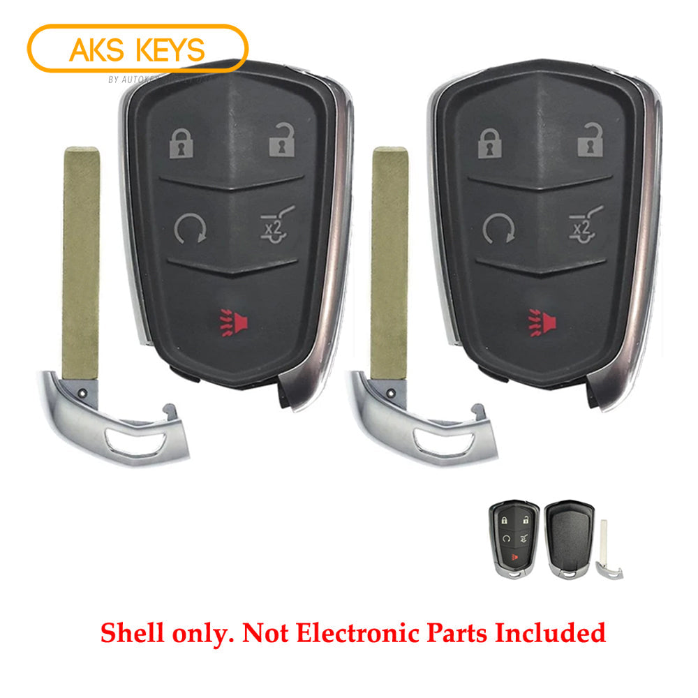 2015 - 2020 Cadillac Smart Key Shell 5B HU100 Blade (2 Pack)