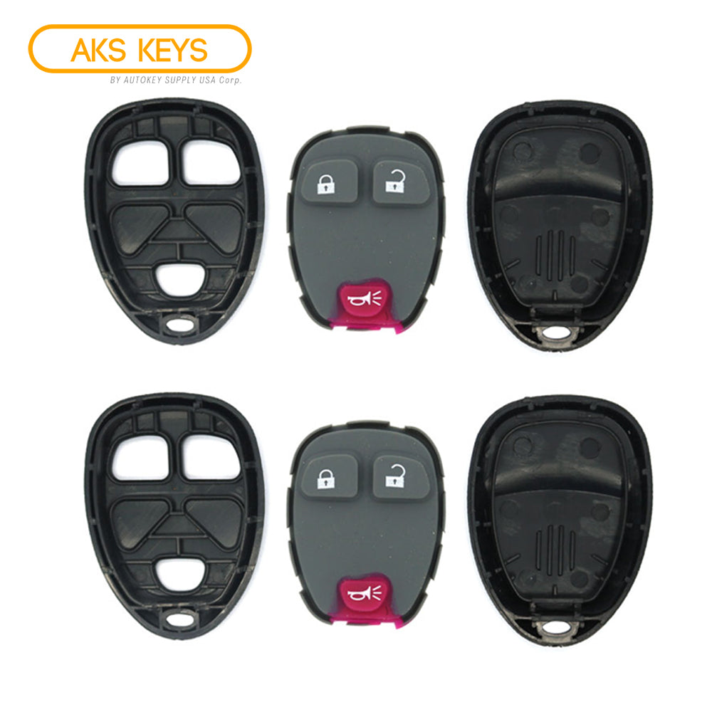 2006 - 2011 Buick Chevrolet Pontiac Saturn Remote Control Shell 3B Compatible with FCC# KOBGT04A (2 Pack)