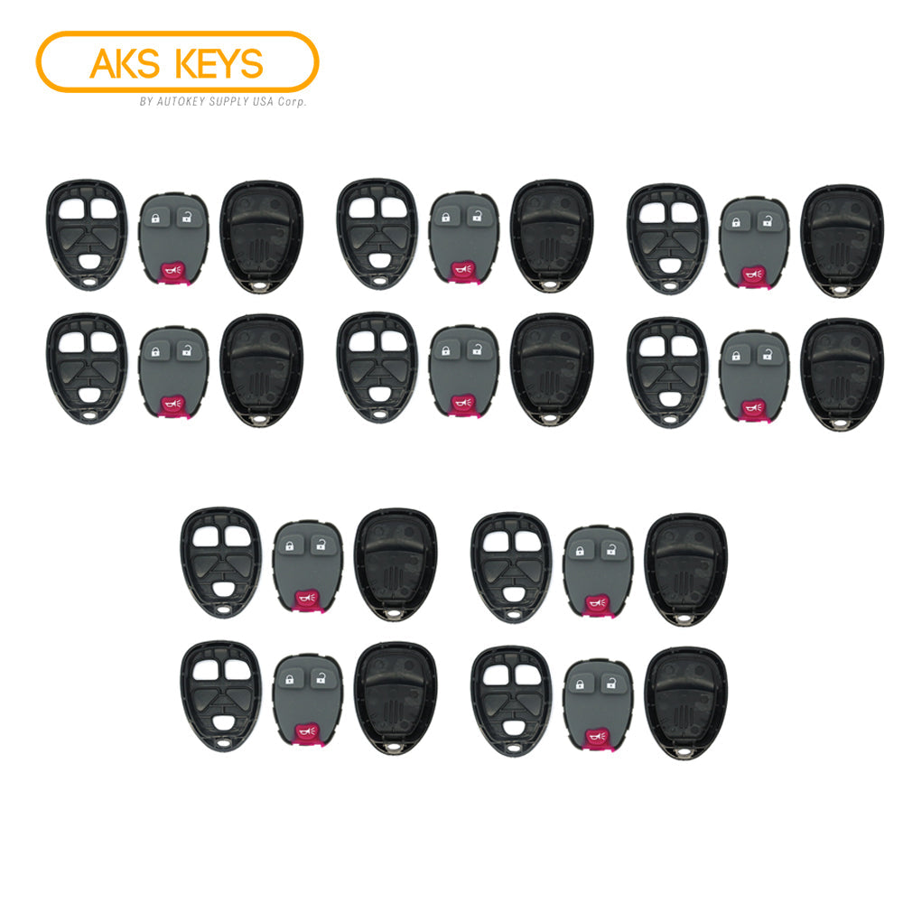 2006 - 2011 Buick Chevrolet Pontiac Saturn Remote Control Shell 3B Compatible with FCC# KOBGT04A (10 Pack)