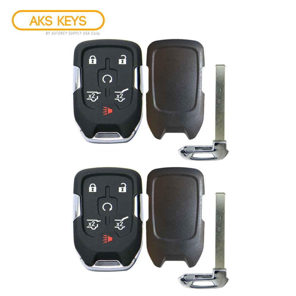 2015 - 2020 Chevrolet GMC Smart Key Shell 6B Compatible with FCC# HYQ1AA (2 Pack)