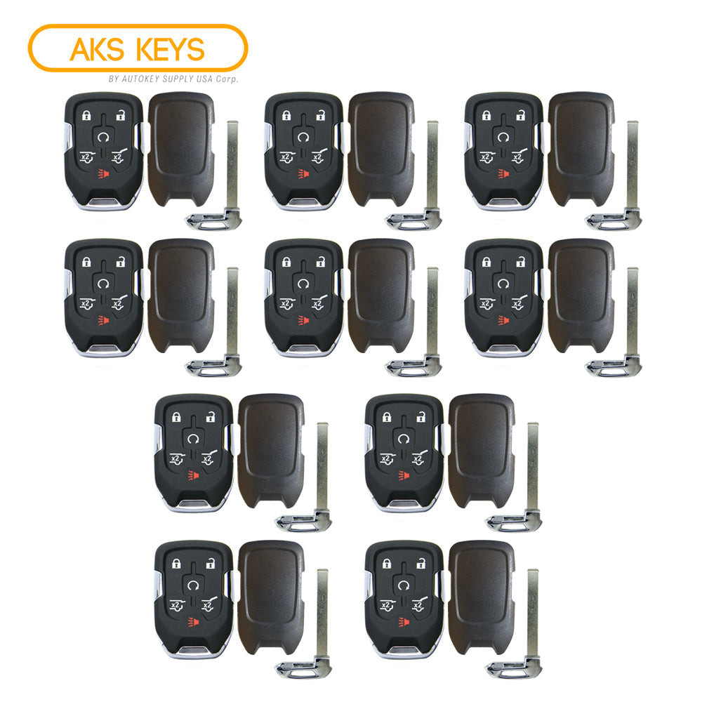 2015 - 2020 Chevrolet GMC Smart Key Shell 6B Compatible with FCC# HYQ1AA (10 Pack)