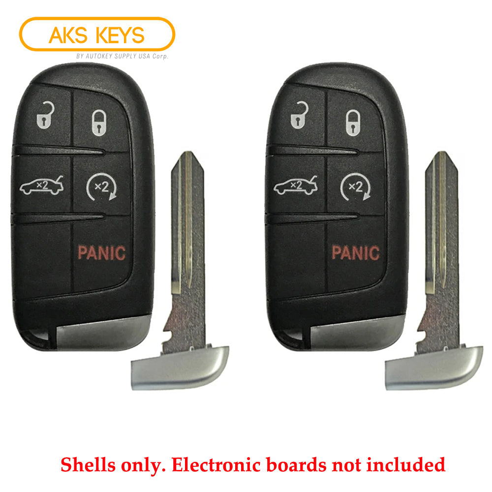 New Smart Prox Replacement Remote Keyless Case Shell Housing for Chrysler Dodge Jeep 5B (2 Pack)