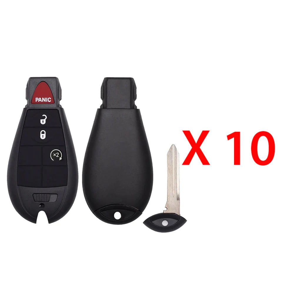 10 Fobik Key Case Shell 4B Compatible with RAM Jeep GQ4-53T New Uncut Blade Y159