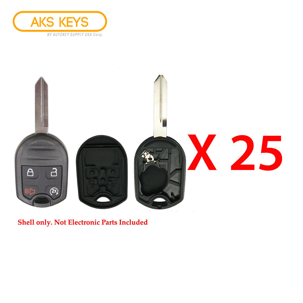 2011 - 2019 Ford Remote Control Key Shell W/Remote Start 4B for FCC# CWTWB1U793 (25 Pack)