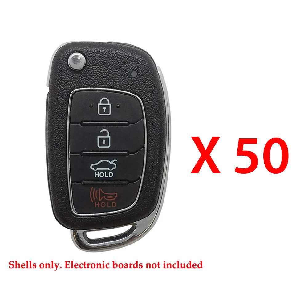 Hyundai Remote Head Flip Key Shell for FCC# TQ8-RKE-4F16 (50 Pack)