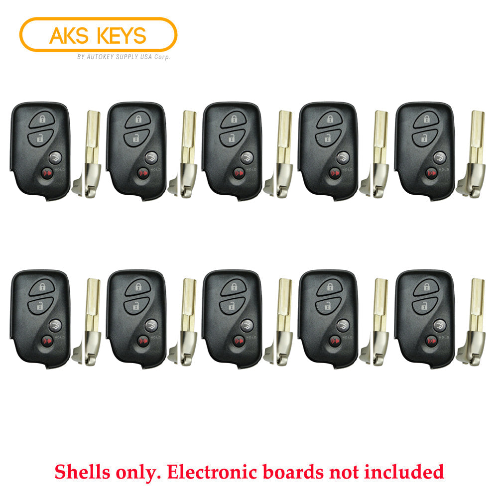 2010 - 2012 Lexus Smart Key Remote Shell 4B for FCC# HYQ14ACX (10 Pack)