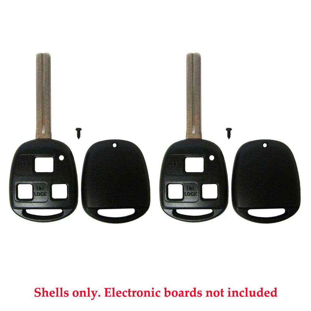 1997 - 2001 Lexus Key Fob Shell 3B - LXP90 (Long Blade) - Black (2 Pack)