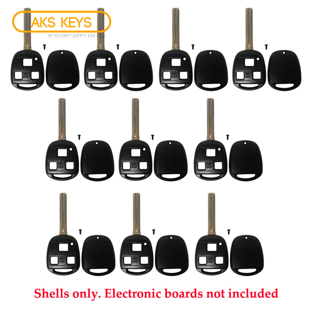 1997 - 2001 Lexus Key Fob Shell 3B - LXP90 (Long Blade) - Black (10 Pack)