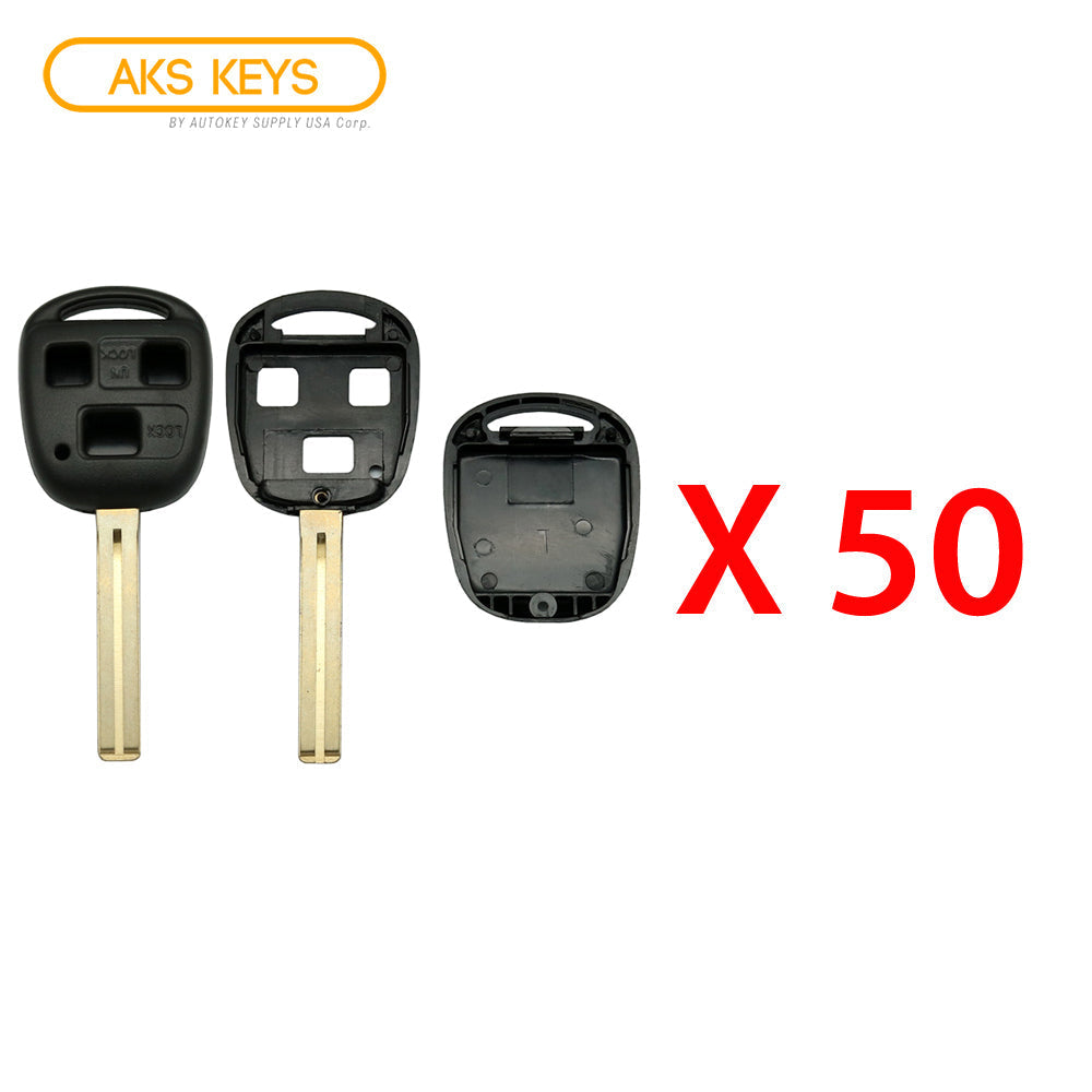 1997 - 2001 Lexus Key Fob Shell 3B - LXP90 (Long Blade) - Black (50 Pack)