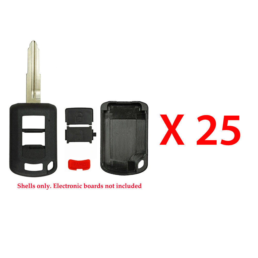 New Replacement Remote Key Keyless Fob Case Shell 3B for Mitsubishi (25 Pack)