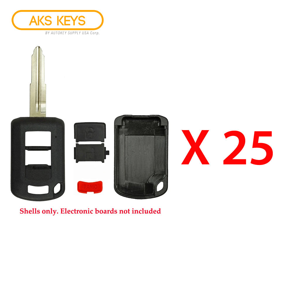 New Replacement Remote Key Keyless Fob Case Shell 3B for Mitsubishi (25 Pack)
