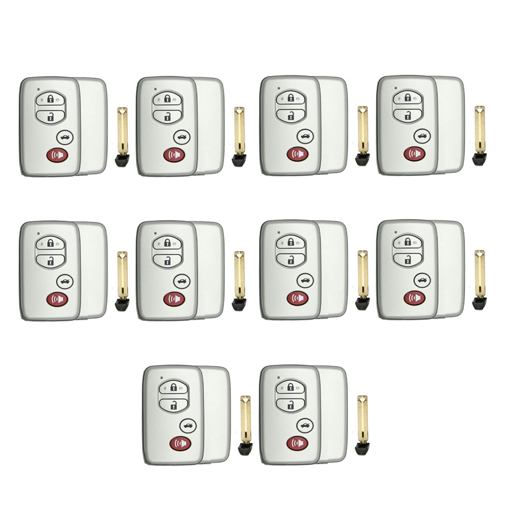 2007 - 2016 Toyota Smart Key Silver Shell 4B with FCC# HYQ14AAB/ HYQ14AEM/ HYQ14ACX (10 Pack)