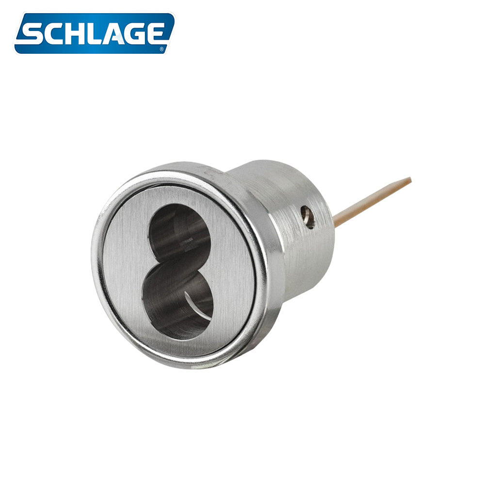 Schlage - 20-079 Full Size Interchangeable Rim Housing Less Core with Convertible Tailpiece - Satin Chrome
