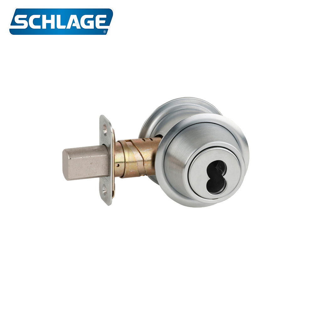 Schlage - B560J Single Cylinder Deadbolt Lock FSIC Core - Grade 2 - Satin Chrome