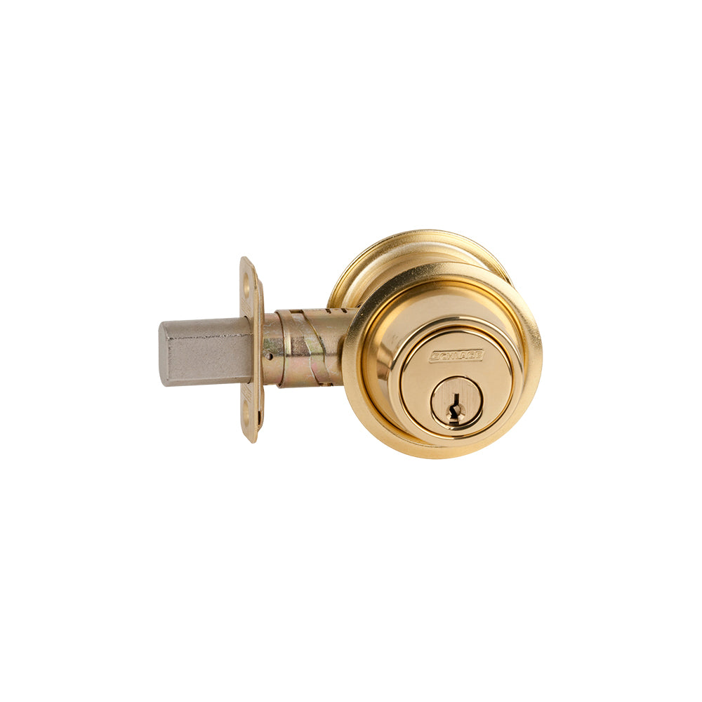 Schlage - B563P Double Cylinder Commercial Deadbolt - Grade 2 - Bright Brass