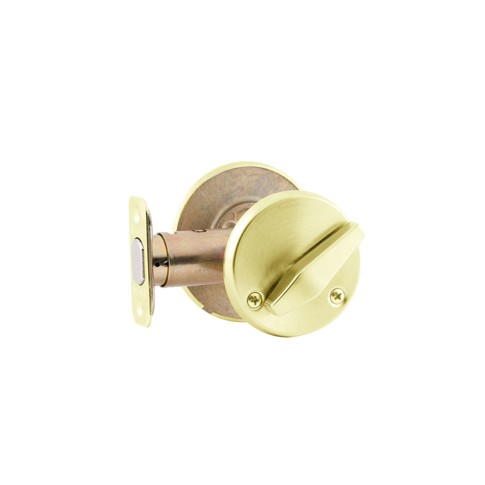 Schlage - B581 Single Cylinder blank plate deadbolt - Grade 2 ANSI E01112 - Bright Brass
