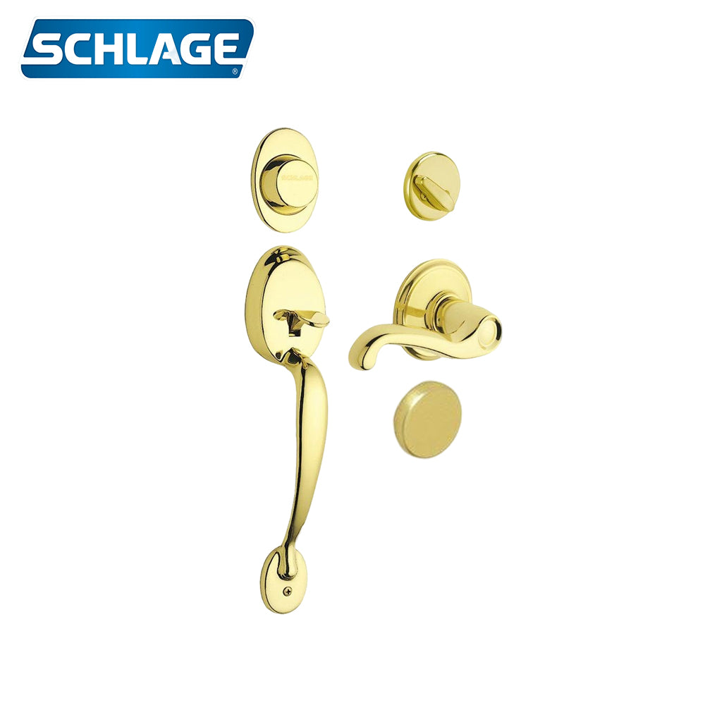 Schlage - F360 Single Cylinder Handleset 605 - Bright Brass
