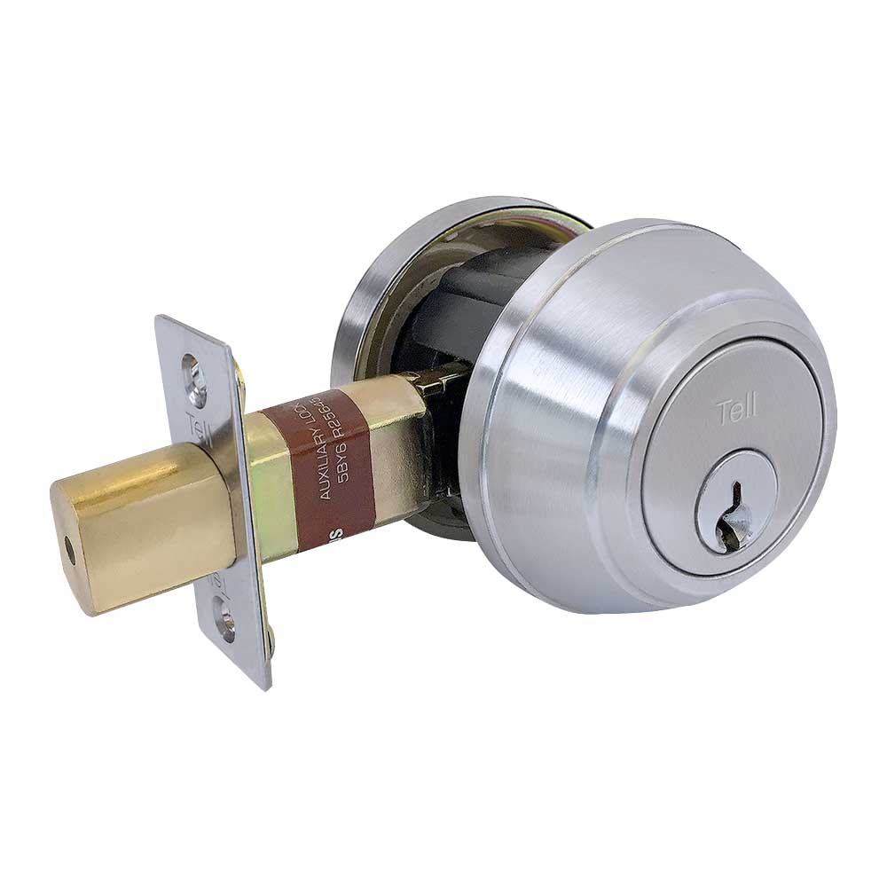 TELL CL100678 - 1000 Series Heavy Duty Tubular Deadbolt - Single Cylinder