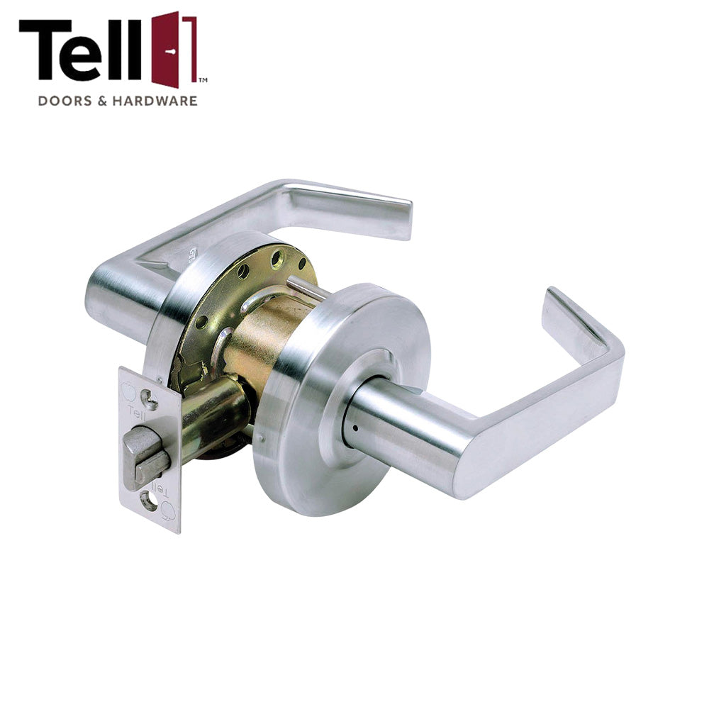 TELL LC2675 Cortland Lever (CLT) Standard Duty Cylindrical Leverset - Brushed Chrome (US26D) - 2-3/4" Backset Grade 2 Passage