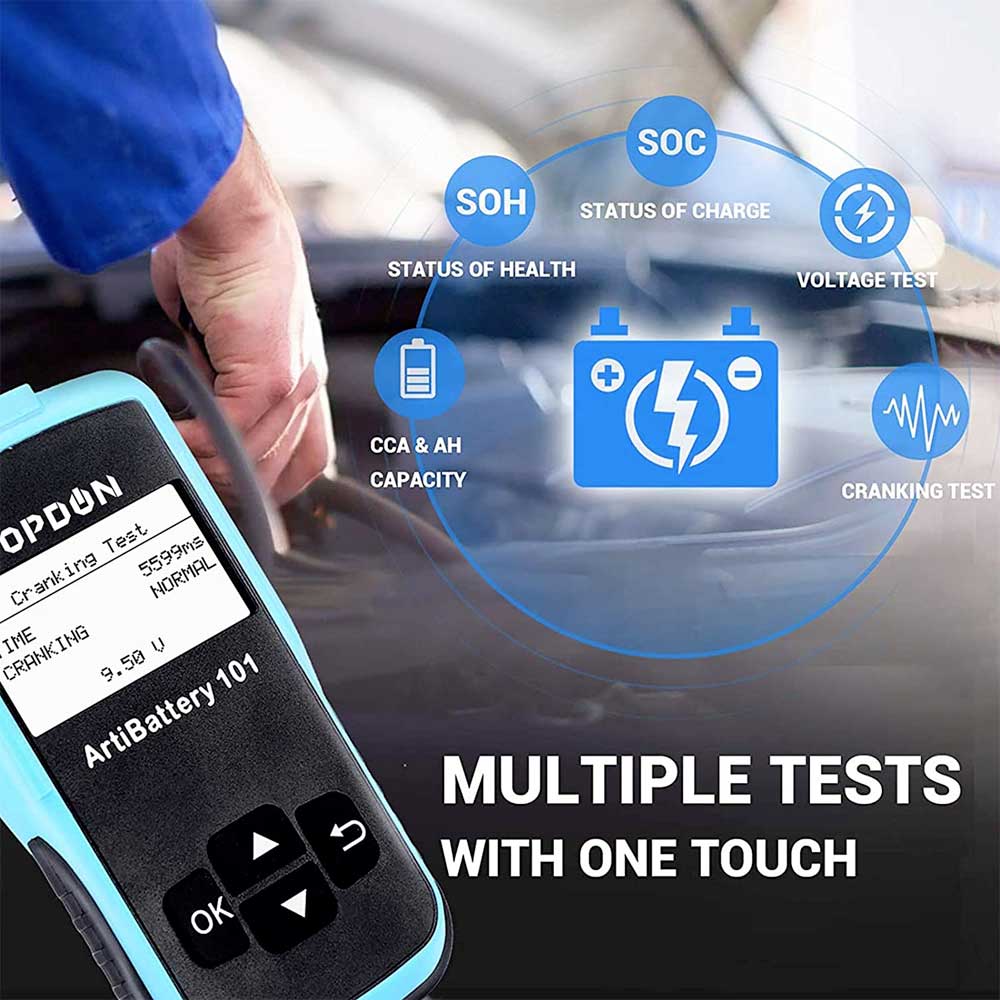 TOPDON AB 101 - Car Battery Tester 12V Car Battery Load Tester on Cranking Charging Systems