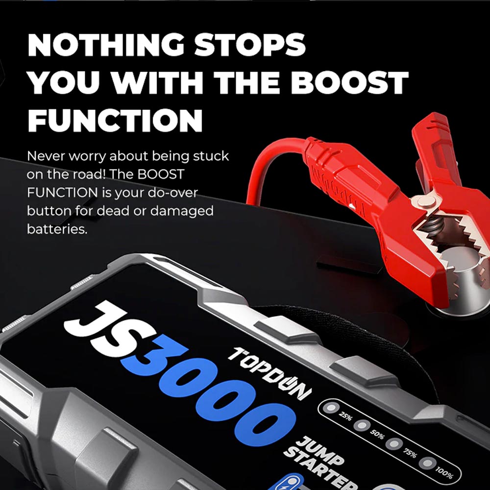 TOPDON JumpSurge3000 Power Bank and Jump Starter for 12V Battery Vehicles