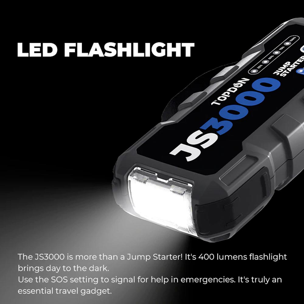TOPDON JumpSurge3000 Power Bank and Jump Starter for 12V Battery Vehicles