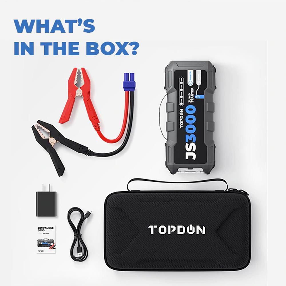 TOPDON JumpSurge3000 Power Bank and Jump Starter for 12V Battery Vehicles