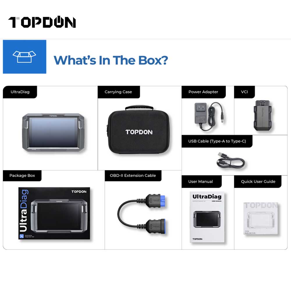 TOPDON UltraDiag 8" Scan Tool and Key Programming Device with Bi-Directional Controls