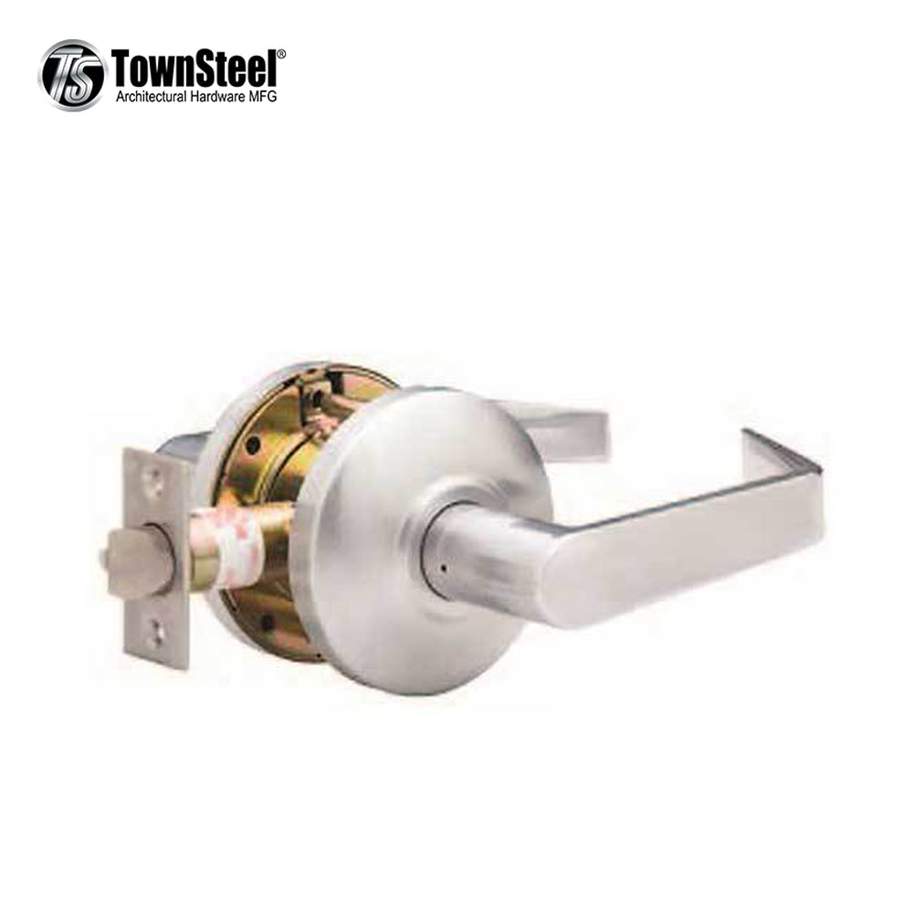 TownSteel - CSRC-75-S - Commercial Lever Set Handle - Clutch Lever Set - 2-3/4 Backset - Satin Chrome - Passage - Grade 2