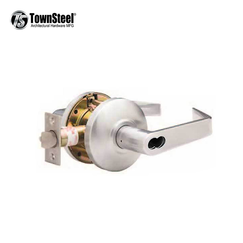 TownSteel - CSRCI-84-S - Commercial Lever Set Handle - IC Core (SFIC) - Clutch Lever Set - 2-3/4 Backset - Satin Chrome - Classroom - Grade 2