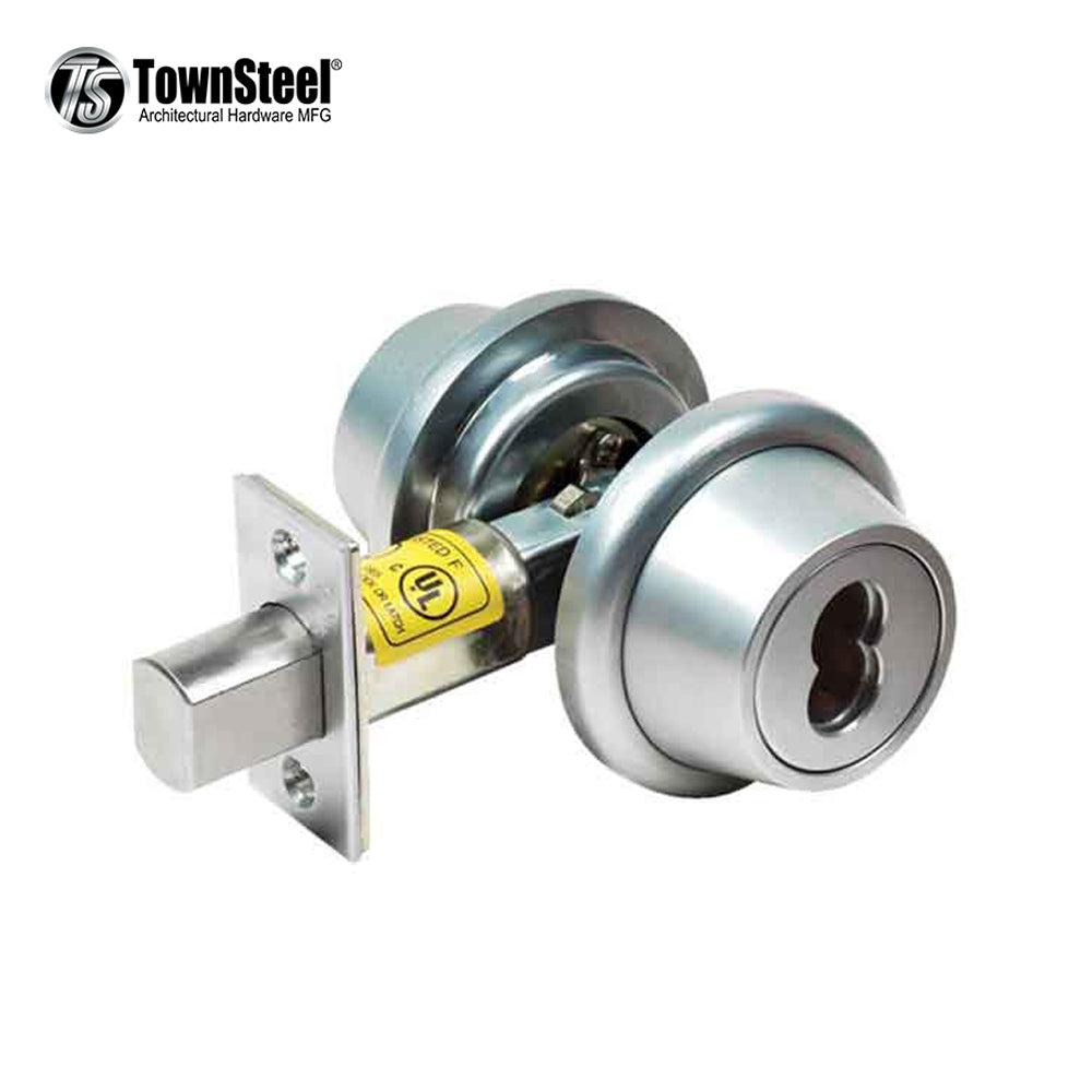 TownSteel - DBFI-62 - Commercial Deadbolt - Double - IC Core (SFIC) - 2-3/4 " Backset - Satin Chrome - Grade 1