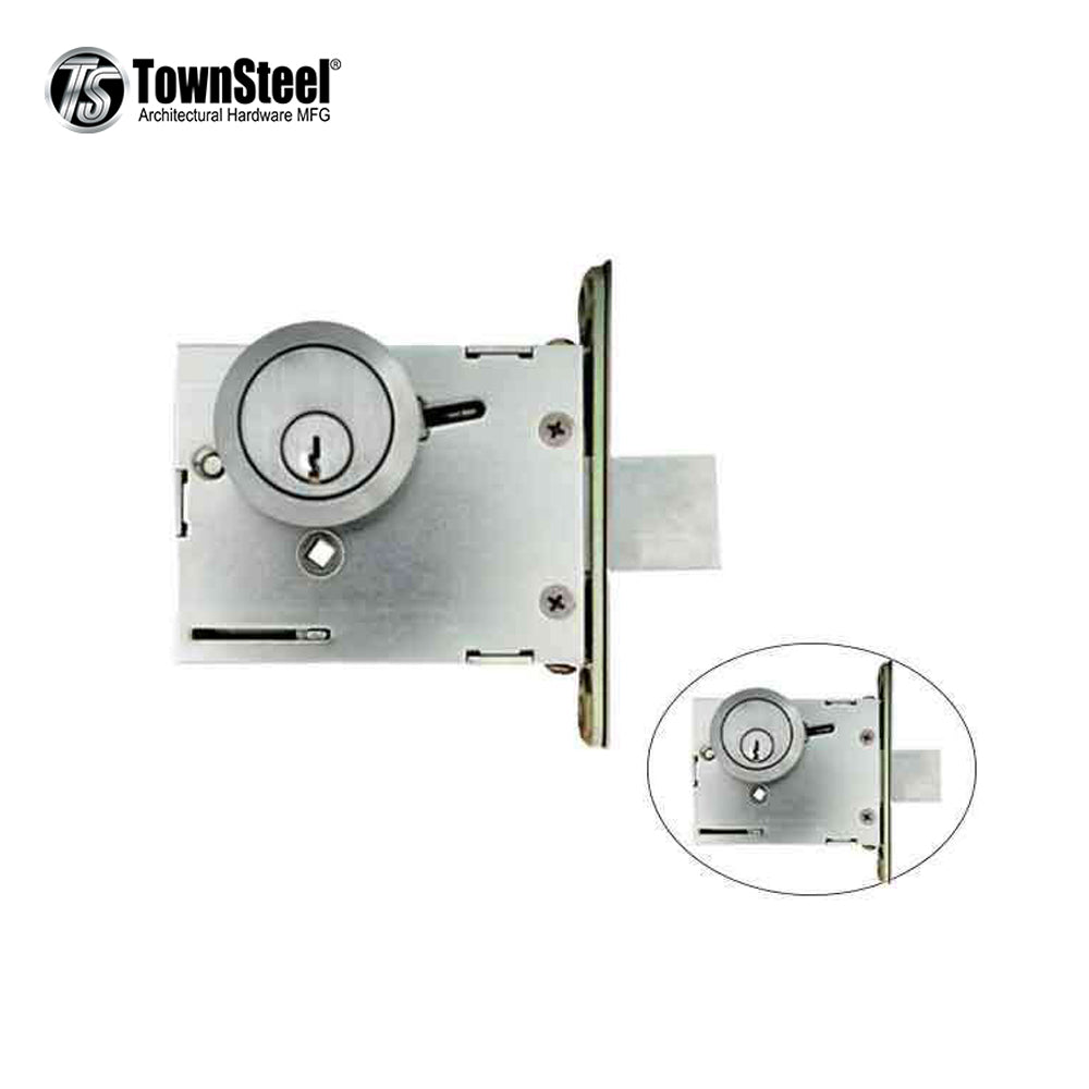 TownSteel - DBM16 - Commercial Mortise Deadbolt - Double Cylinder - 2-3/4 Backset - Satin Chrome - Grade 1