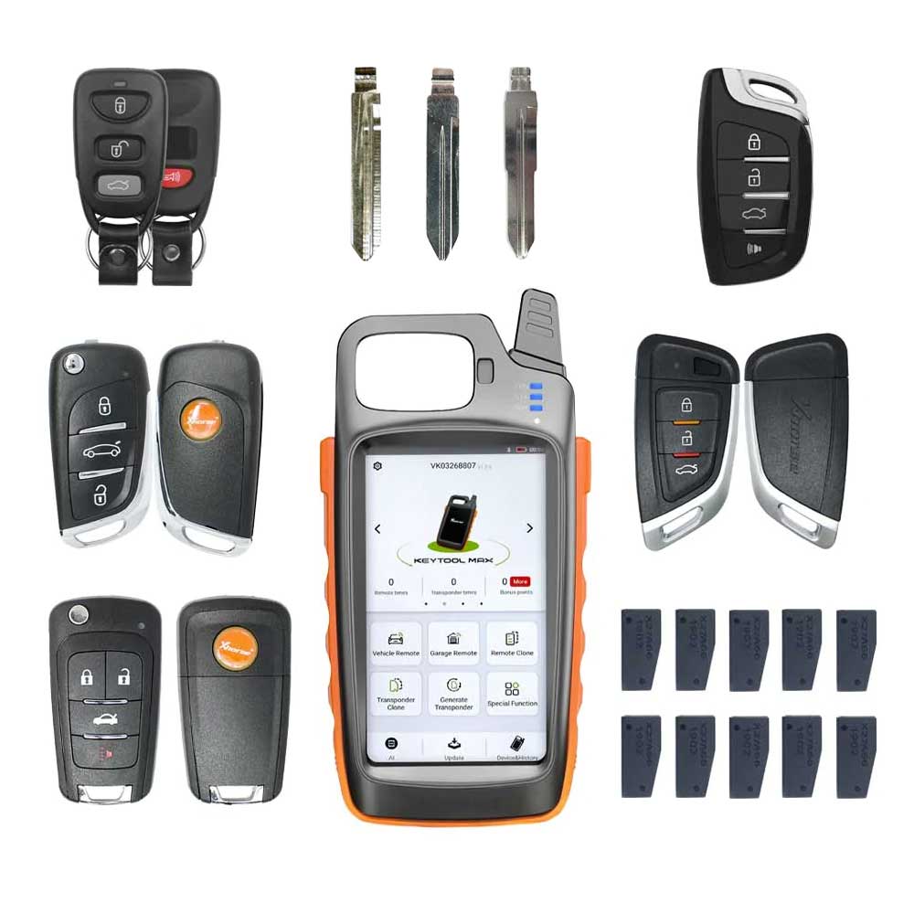 Xhorse VVDI Key Tool MAX and Universal Remote Key with Super Chips and Blades - Starter Pack
