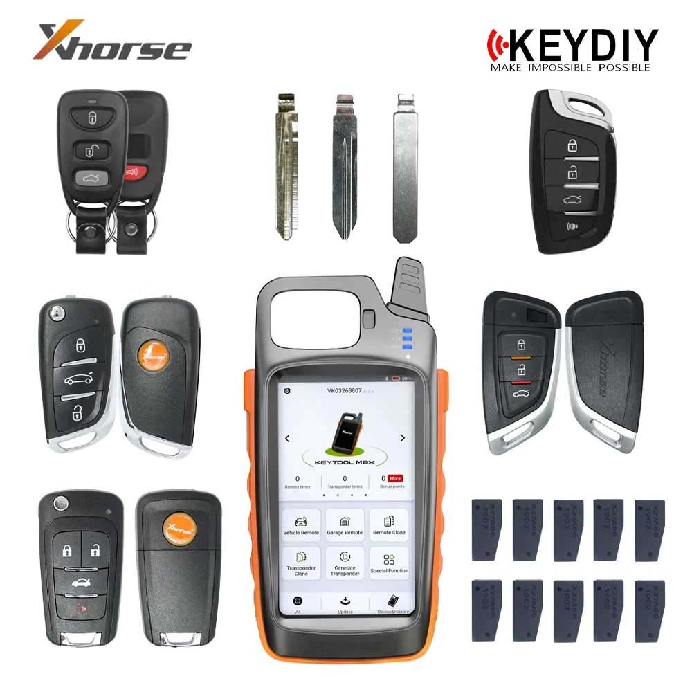 Xhorse VVDI Key Tool MAX and Universal Remote Key with Super Chips and Blades - Starter Pack