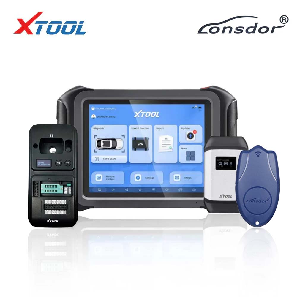 XTOOL - D9S PRO - Full System Diagnostic Tool with KC501 Key and Chip Programmer and Lonsdor LKE 5-in-1 Smart Key Emulator
