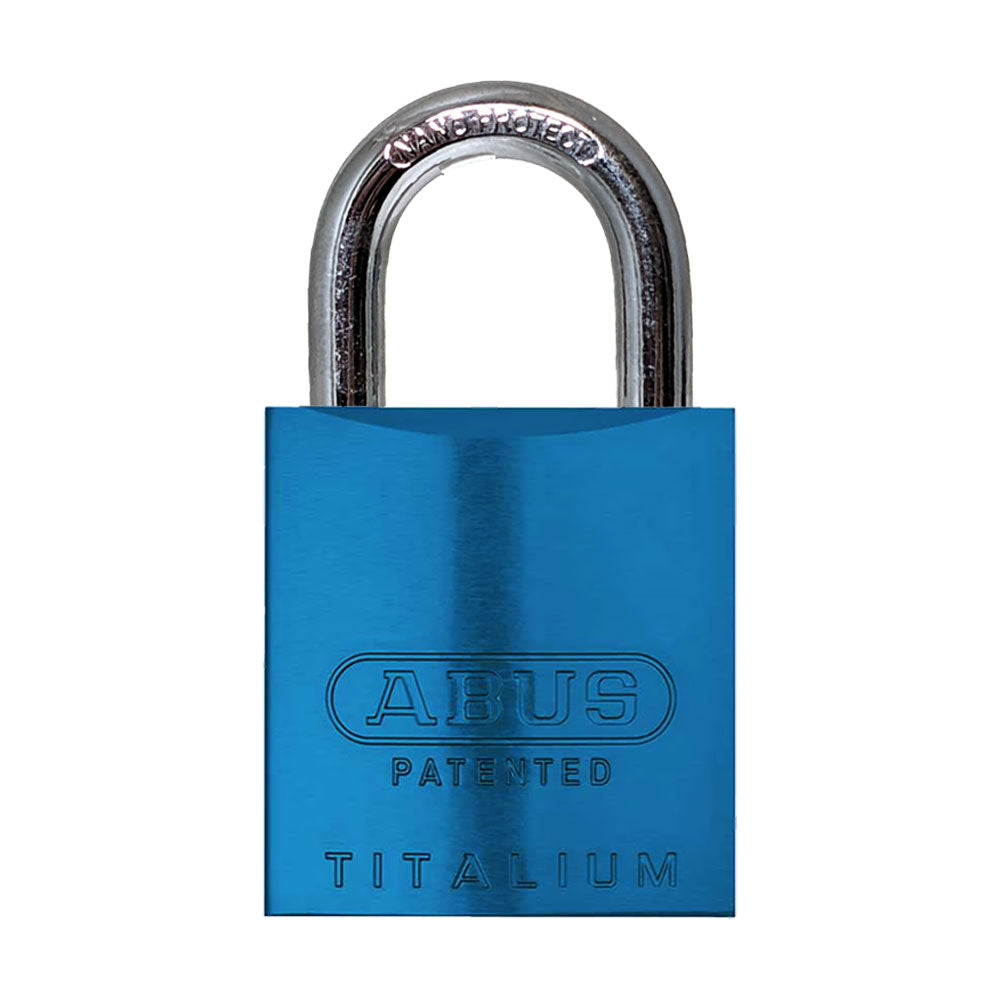 ABUS - 83AL/45 - Rekeyable Weatherproof Corrosion Resistant Blue Aluminum Padlock with Optional Shackle Length and Optional Keying - 1-27/32 Inch Width