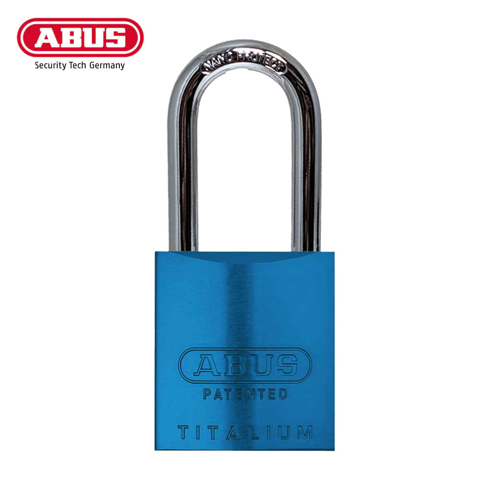 ABUS - 83AL/45 - Rekeyable Weatherproof Corrosion Resistant Blue Aluminum Padlock with Optional Shackle Length and Optional Keying - 1-27/32 Inch Width