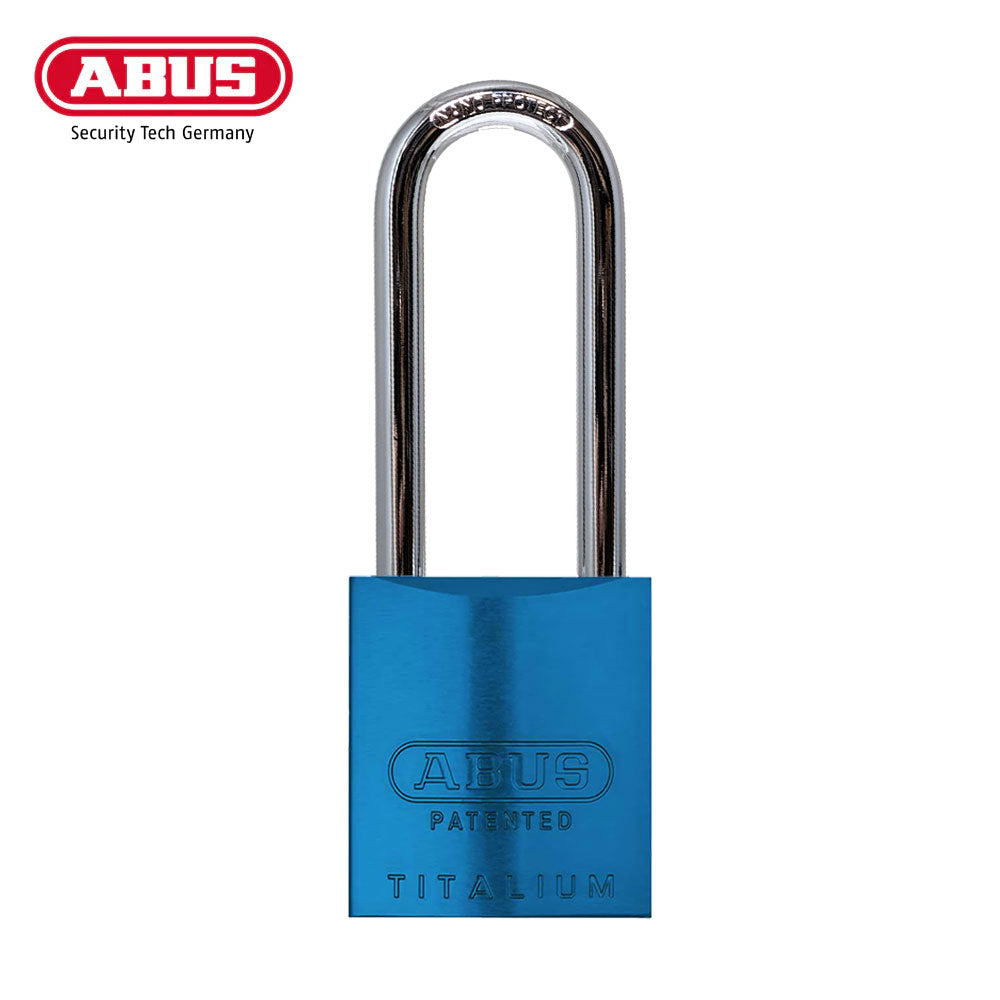 ABUS - 83AL/45 - Rekeyable Weatherproof Corrosion Resistant Blue Aluminum Padlock with Optional Shackle Length and Optional Keying - 1-27/32 Inch Width