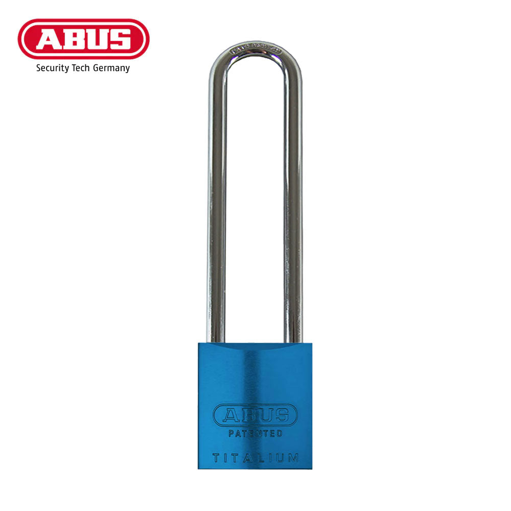 ABUS - 83AL/45 - Rekeyable Weatherproof Corrosion Resistant Blue Aluminum Padlock with Optional Shackle Length and Optional Keying - 1-27/32 Inch Width