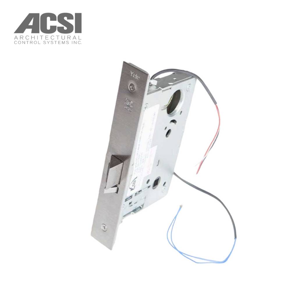 ACSI - M1510M-AE-1-8808 - Entry Mortise Lever Lock - Fail Safe with Motor Controlled Authorized Egress - Less Cylinder and Yale 8800 Series Office - 26D (Satin Chrome)