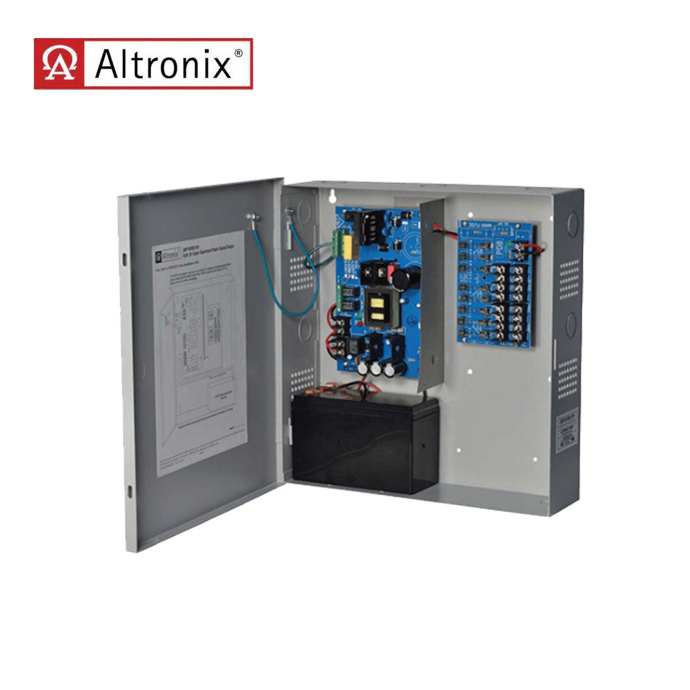 Altronix - SMP10PM12P8 - Supervised Power Supply Charger - 8 Fuse Protected 12VDC at 3.5A Outputs - Grey Enclosure