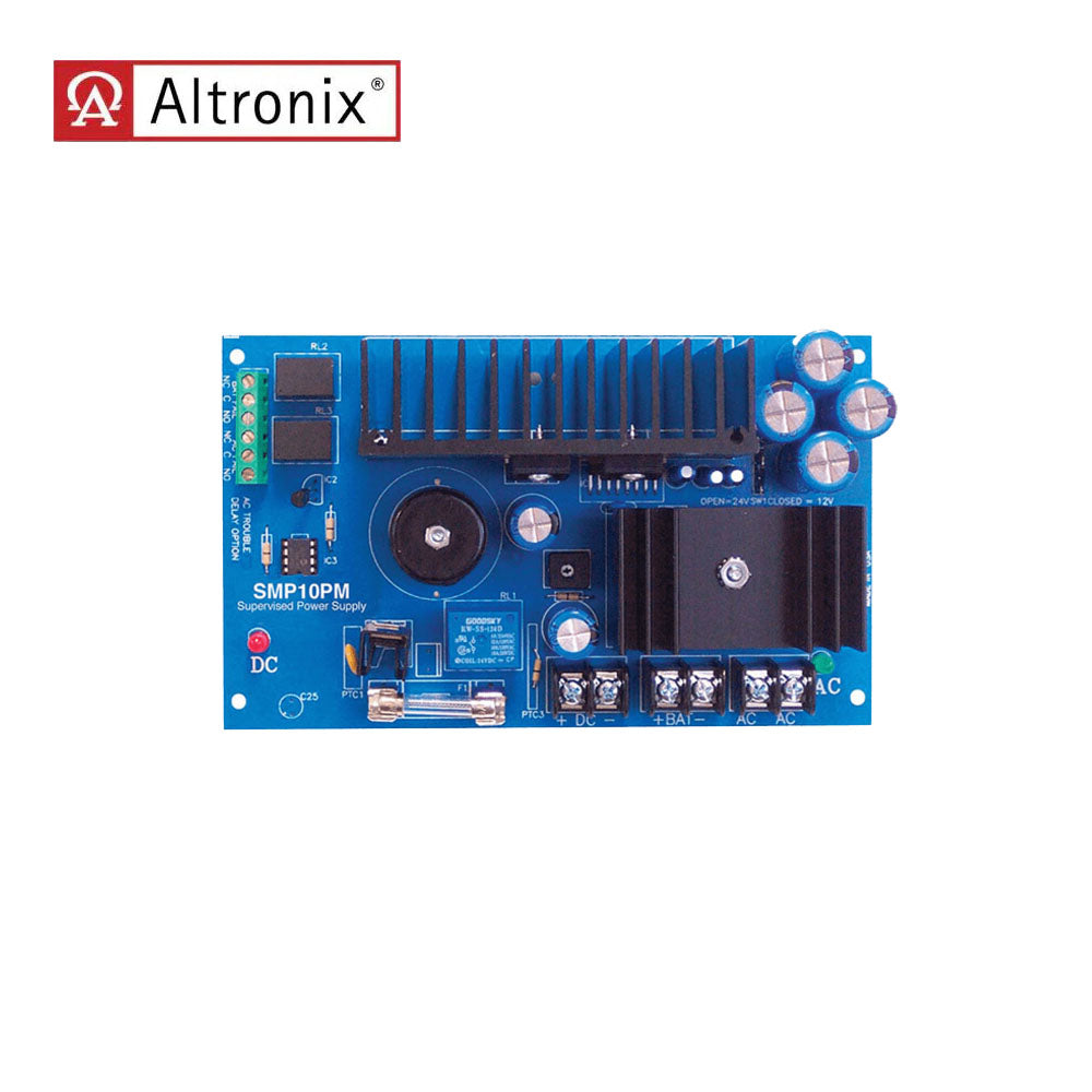 Altronix - SMP10PM - Power Supply Charger Board with Single Output - 12 or 24VDC at 10A