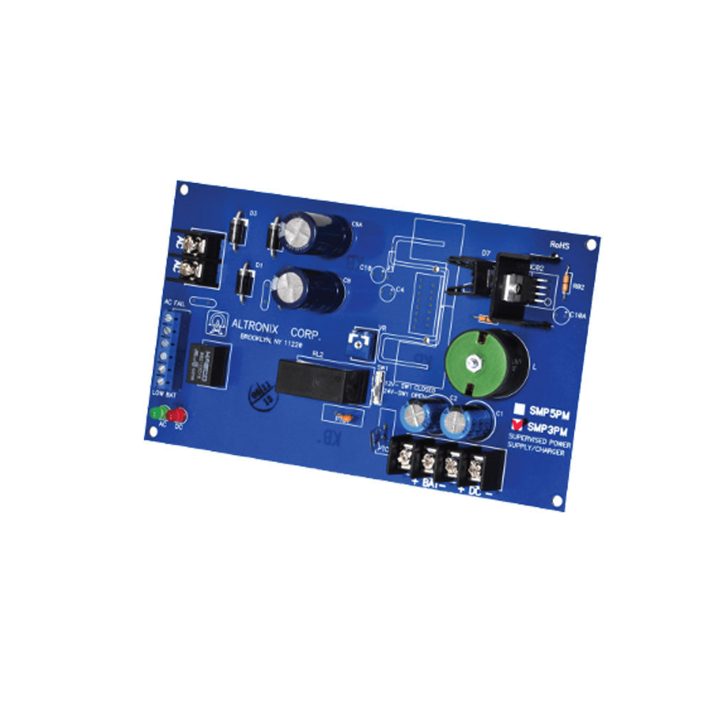 Altronix - SMP3PM - Switching Supervised Power Supply Board with TP1640 T2428100 and T2428100 - 12 or 24VDC at 2.5A Output