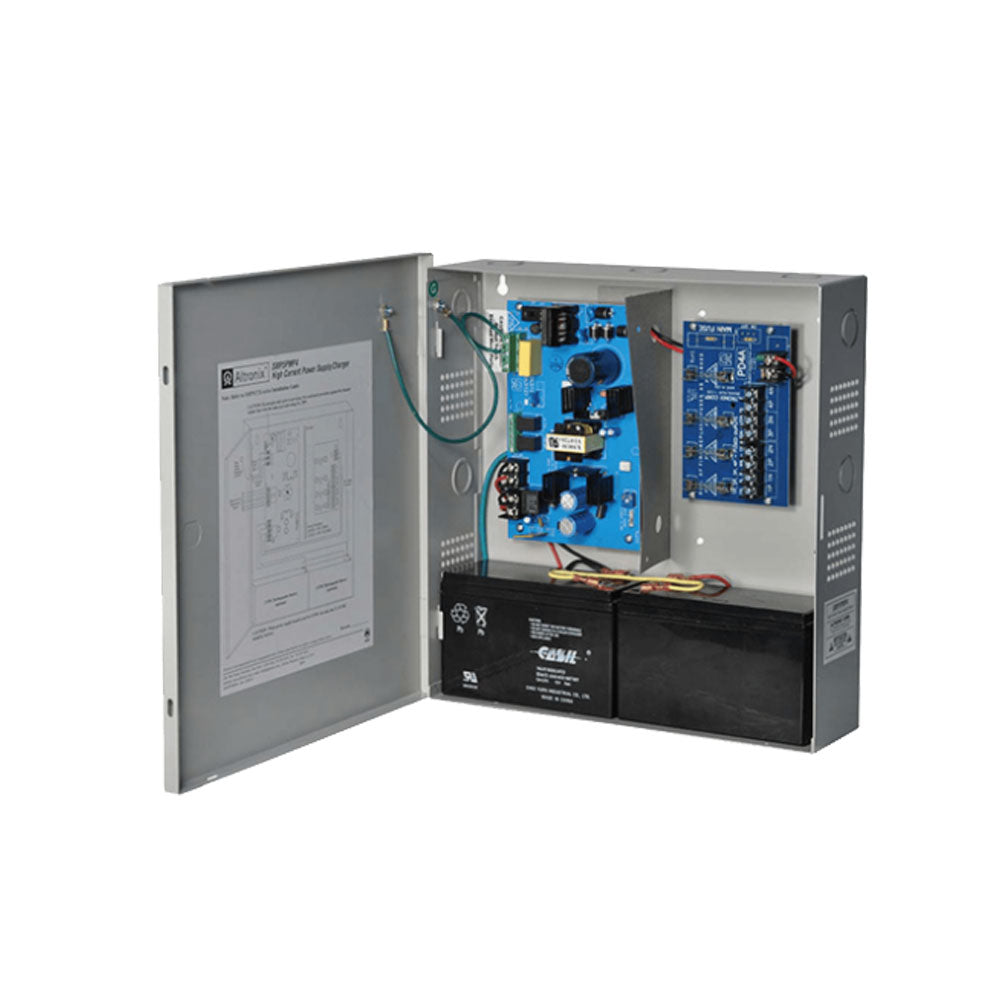 Altronix - SMP5PMP4 - Supervised Power Supply Charger with 4 Fuse Protected Outputs - 12 or 24VDC at 4A Output - 3.5A Max per Output - Grey Enclosure