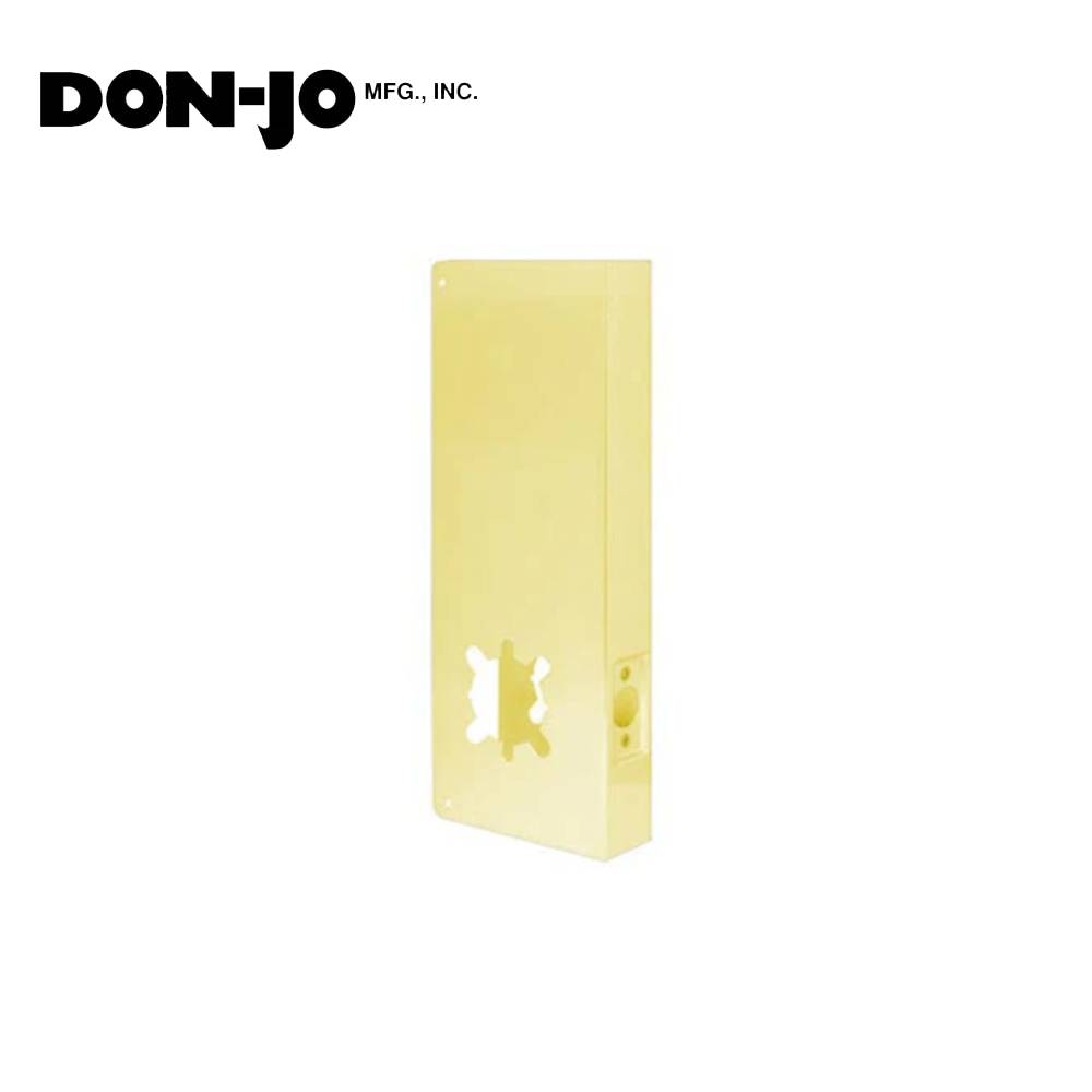Don-Jo - 14-AB-2-CW - Wrap Around Plate 22 Gauge Steel 14" Height and 5-1/8" Width with 2-3/4" Backset - AB (Satin Brass Finish-609)