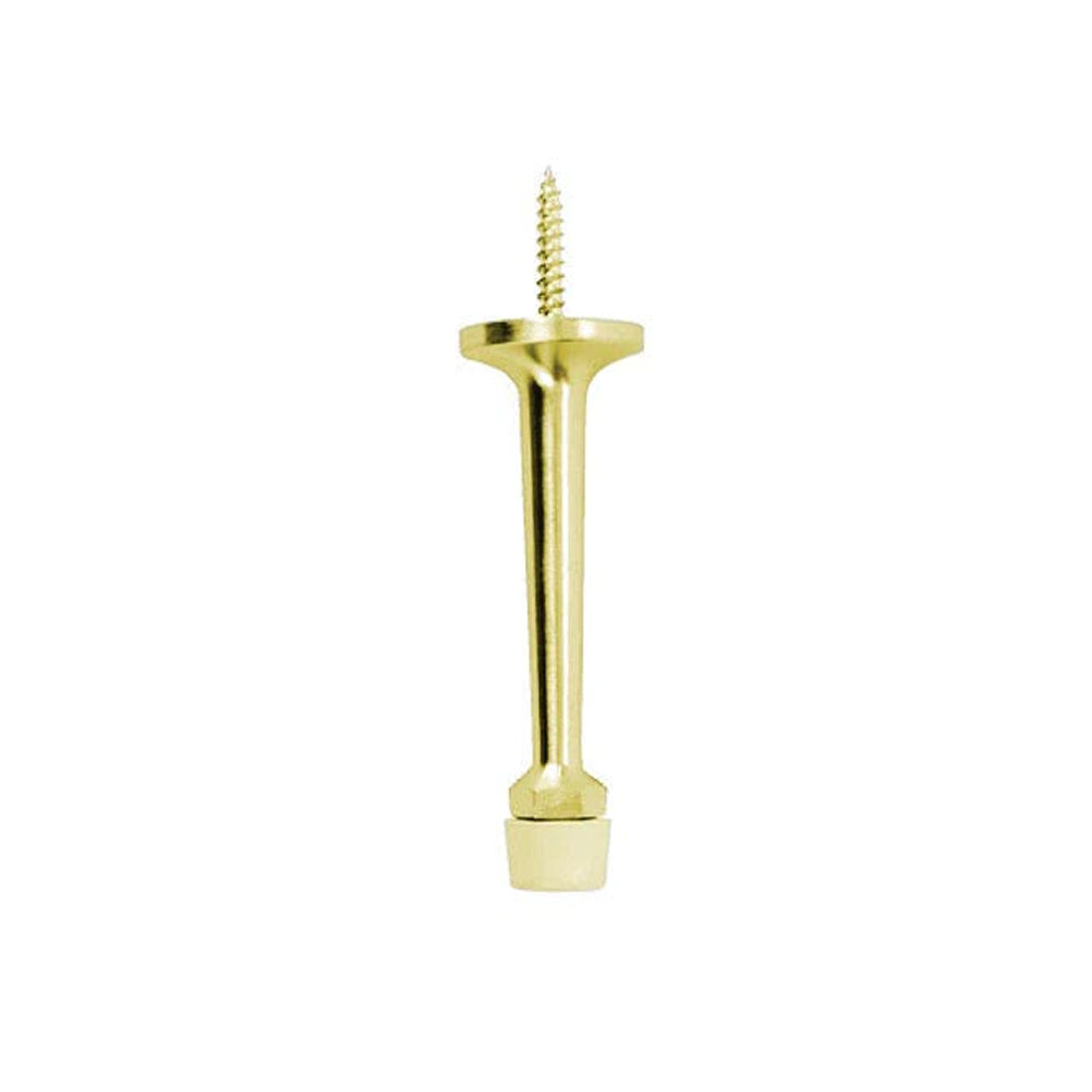 Don-Jo - 1506-605 - Rigid Base Stop with Cast Brass 1 Base and 3-1/4 Projection - 605 (Bright Brass Finish)