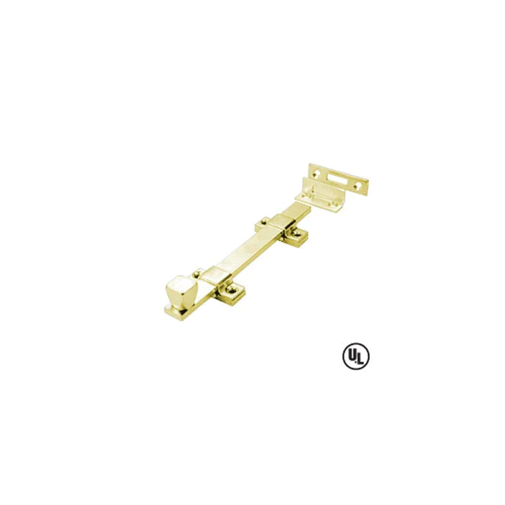 Don-Jo - 1580-605 - Surface Bolt Furnished with Rim and Mortise Strikes 8 Length - 605 (Bright Brass Finish)