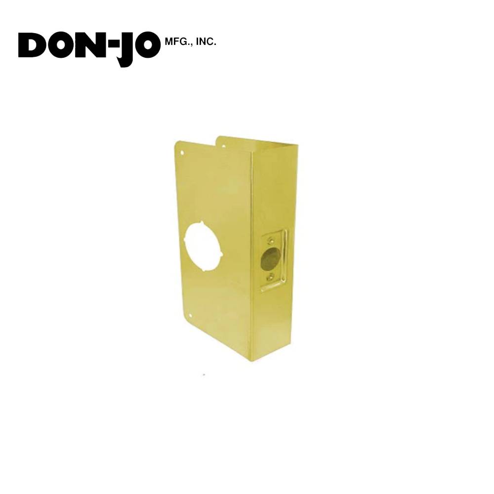 Don-Jo - 214-PB-CW - Wrap Around Plate 22 Gauge Steel 9 Height and 4-1/4 Width with 2-3/4 Backset - PB (Bright Brass Finish-605)